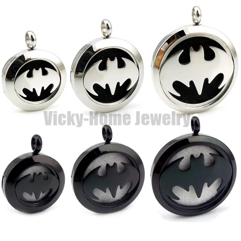 

With silver chain gift Batman Aromatherapy / Essential Oils Stainless Steel Perfume Diffuser Locket Necklace drop shipping