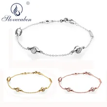 Lovecabin 925 Стерлинговое Серебро три цвета переливающиеся сердца современный блестящий камень шипованные стручки браслет любовь прозрачный CZ браслет