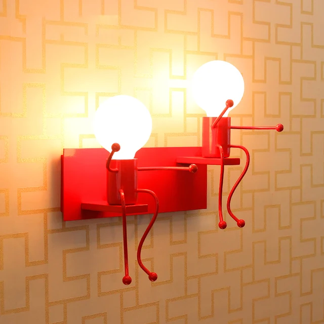 Modern Cartoon Doll Wall Light Led Creative Mounted Iron Sconce Modern Cartoon Doll Wall Light Led Creative Mounted Iron Sconce Lighting Lamp For Kids Baby Room Living Bedroom Decoration