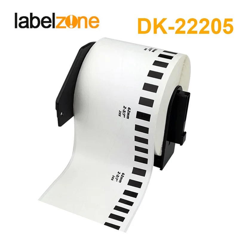 62mm X 30.48m 20+1 Rolls Compatible DK-22205 BROTHER White Continuous Labels 