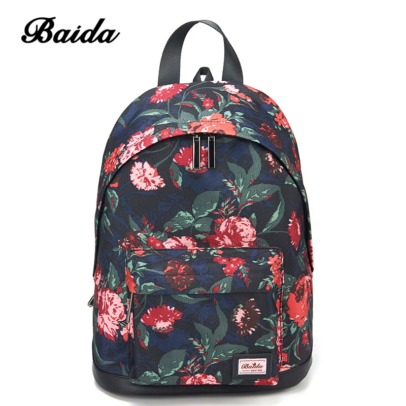 DAIDA impresión Floral Mochila de moda de las mujeres Mochila adolescentes hombro de la chica de cosméticos mujer Mochila de calidad superior