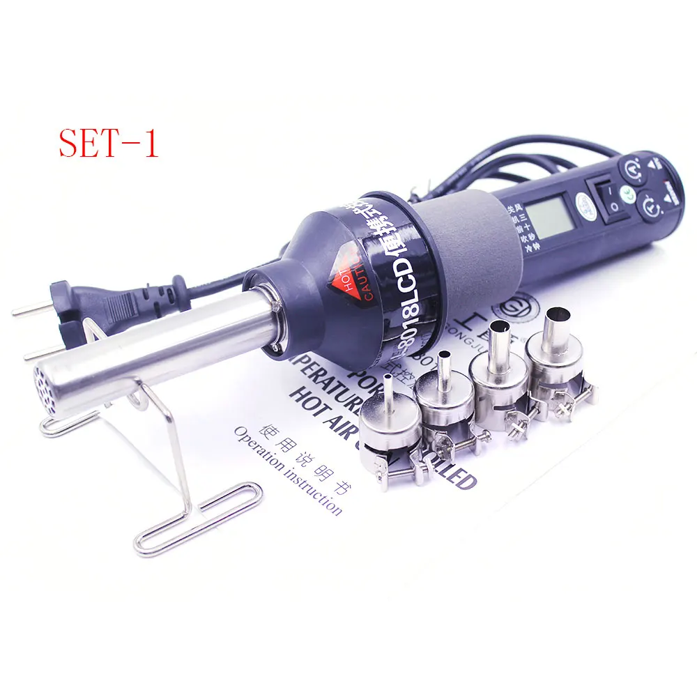 Pistola Ad Aria Calda 450W DEWIN | Stazione Saldatura Con Display | 4 Ugelli Inclusi | Per Saldature SMD