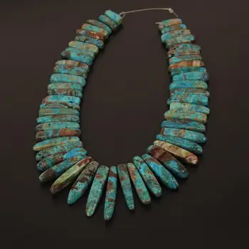 

Natural Ocean Stones Top Drilled Slice Loose Beads Necklace Findings Strand,Graduated Raw Gems Stick Points Pendants Supplies