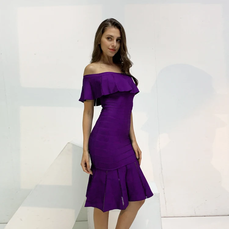 Новинка года женское платье Bodycon elepant Цвет: черный, синий фиолетовый slash средства ухода за кожей Шеи с открытыми плечами Vestidos знаменитости веч