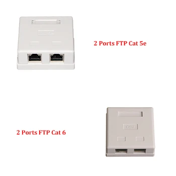 

30 Piece 2 Port FTP Cat 6/Cat 5e Network Surface mounted Box,data Box,information box Fluke Passed Network Cable,Plug