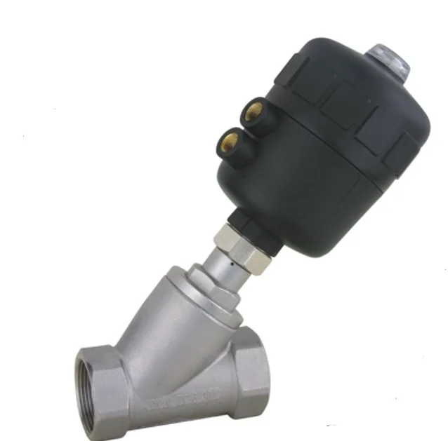 

3/4" inch 2/2 Way single acting angle seat valve normally closed pneumatic angle seat valve 63mm actuator