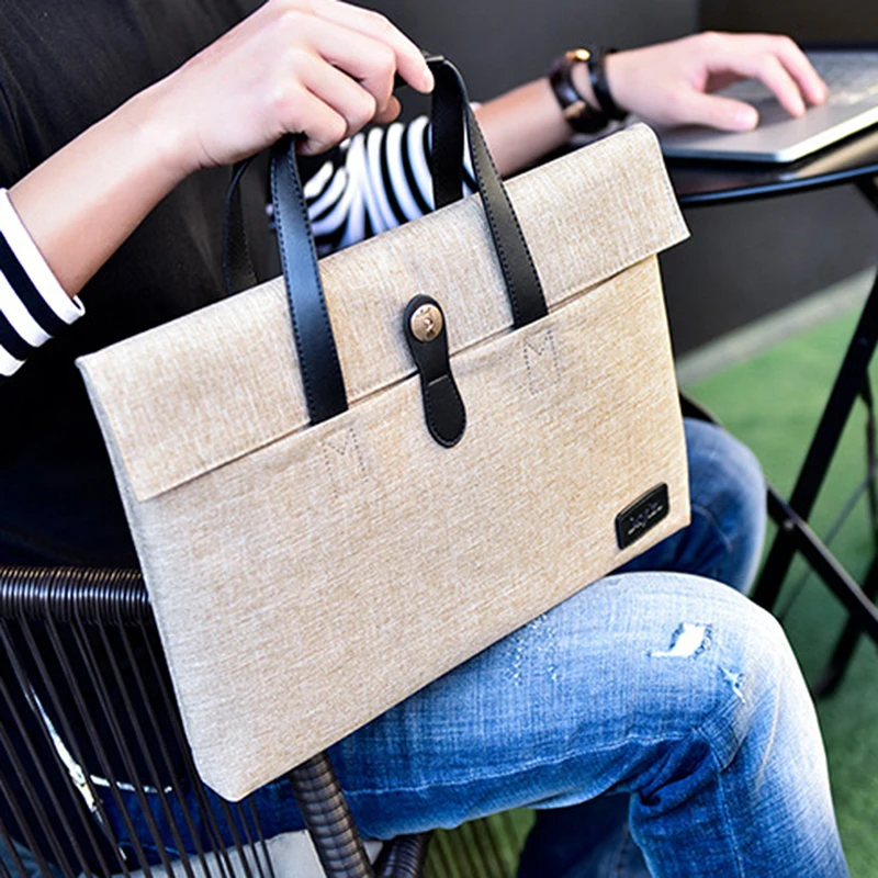 

Unisex Zipper Laptop Bag Multifunction Liner Briefcases Bag Computer Handbag Retractable Handle Computer Case