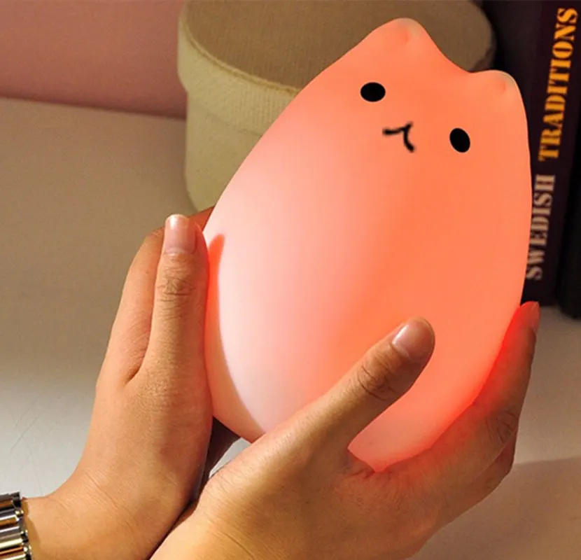 Ночник Lightme силиконовая прикроватная лампа в форме кошки заряжаемый с изменением