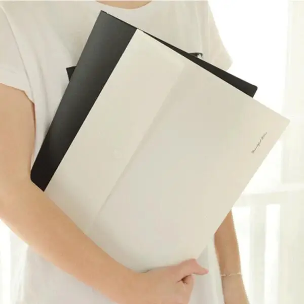 

"Black & White" Document File Folder Pack of 4 One Layer Big Pocket Waterproof Plastic Bag