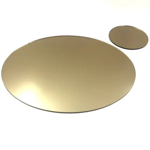 

Mirrored Round Placemats and coasters , Silver golden color , cake display in cake store mirrored decoration