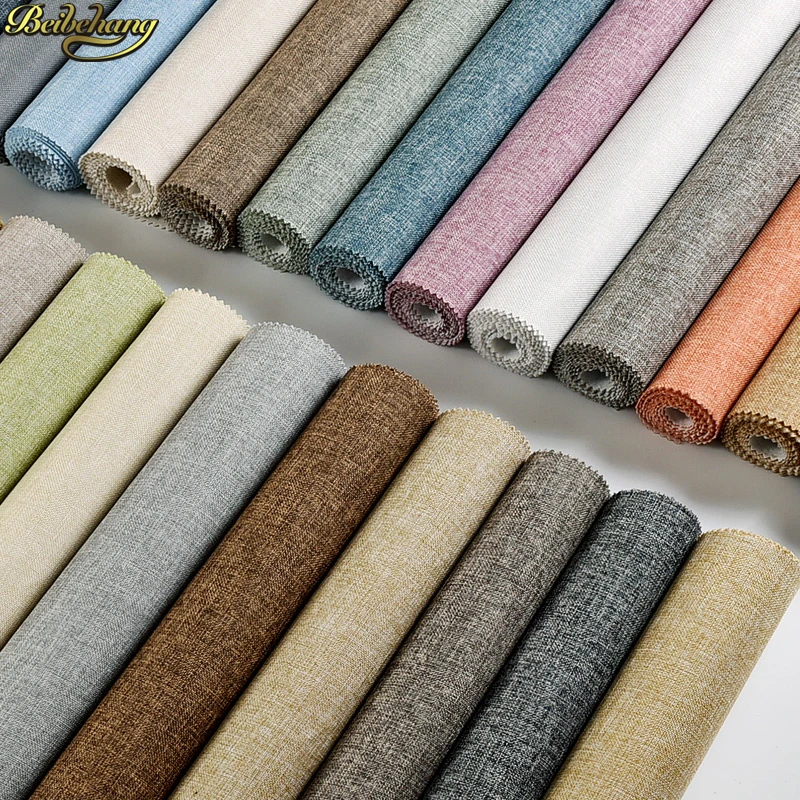 

beibehang Linen plain seamless wall covering wallpaper bedroom living room modern European TV background wall papel de parede