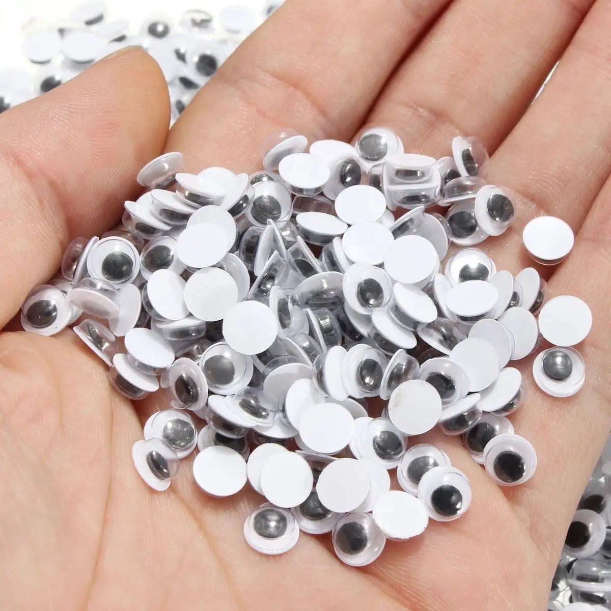 New 1000pcs 6mm Round Wobbly Googly Eye Self adhesive for Clothes Scrapbooking Teddy Bear Stuffed Toy