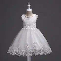 Одежда для маленьких девочек, подростков платье для малышек От 2 до 10 лет костюм Детские платья для Обувь для девочек Свадебные Кружево