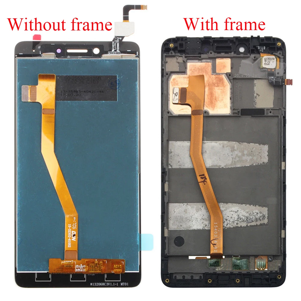 

For Lenovo K6 Note k53a48 Touch Screen Digitizer Sensor Panel Glass + LCD Display Monitor Screen Panel Module Assembly / Frame