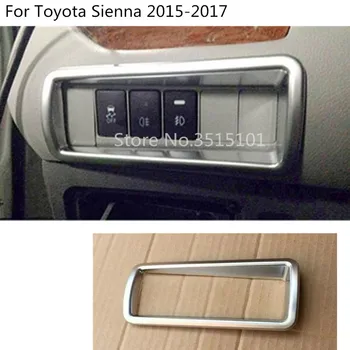 

car body cover inner ABS matte button front head light switch button trim frame lamp 1pcs For Toyota Sienna 2015 2016 2017 2018