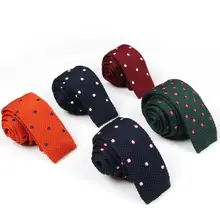 Тонкие галстуки 5 см, Классические Вязаные Галстуки в горошек, вышитые свадебные мужские галстуки, модные галстуки на шею, мужские галстуки с узором для взрослых, Fila, мужские футболки