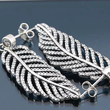 Модные серьги, подлинный 925 пробы, Серебряный ювелирный светильник, как перьевые серьги, совместимы с оригинальными серебряными ювелирными изделиями