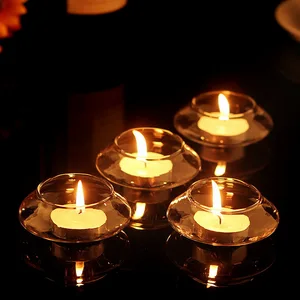 Бесплатная доставка 5 X прозрачный плавающий стеклянный подсвечник свадебный домашний декоративный столик с одной Свеча для романтического ужина - изображение