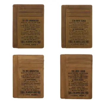 

THINKTHENDO Fashion RFID Card Holder Case Father Mother to Son Daughter Gift Anniversary Christmas Birthday Gifts Slim Wallet