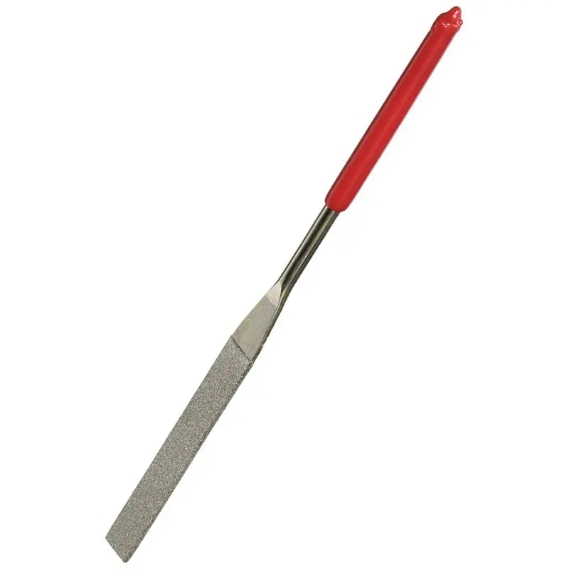 5 мм x 180 мм Стеклянная Ручка инструмент плоские Алмазные файлы Красный Серебряный тон