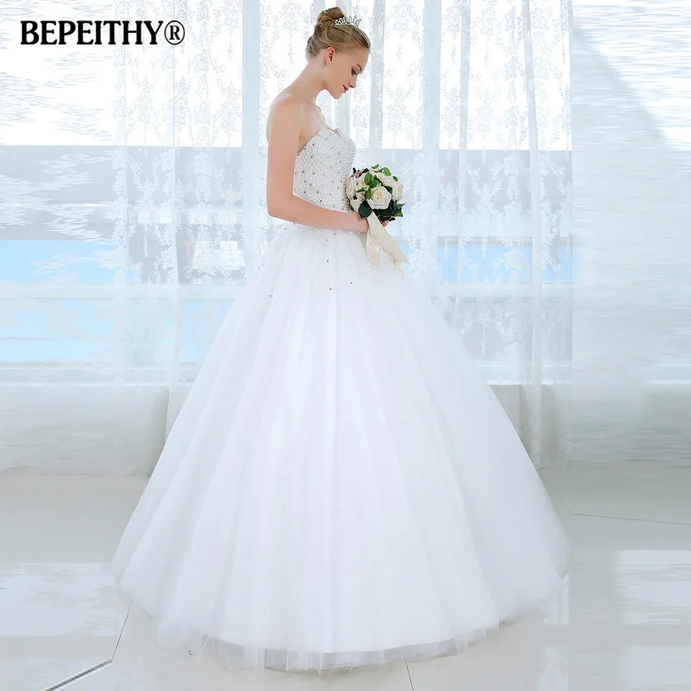 Новое поступление, белое свадебное платье принцессы, винтажное свадебное платье невесты с кристаллами и топом, es Vestidos De Novias
