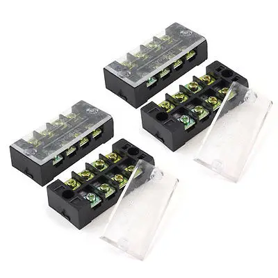 

4 Pcs 600V 35A 4-Position Screw Electric Barrier Terminal Block Cable Connector