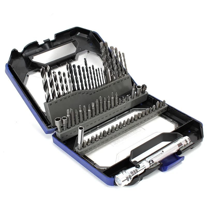 Comprar Juego de brocas de taladro multiusos con linterna LED juego de brocas de destornillador HSS de 68 piezas