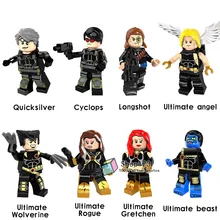 100 шт./лот Супер Герои PG8098 Longshot Ultimate Angel Rogue Beast Quicksilver строительные блоки кирпичи игрушки для детей