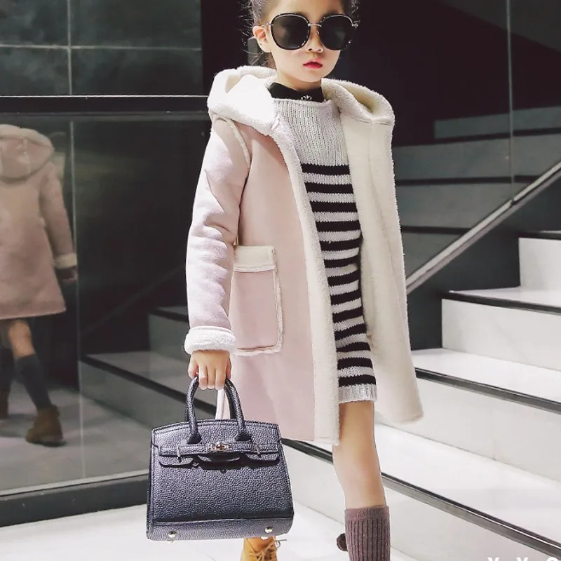 

Girls Winter Coats Fleece Thick Warm Hooded Kids Outerwear Pink Red Girls Outerwear Children Clothing Baby Girl Coat 2-14Y