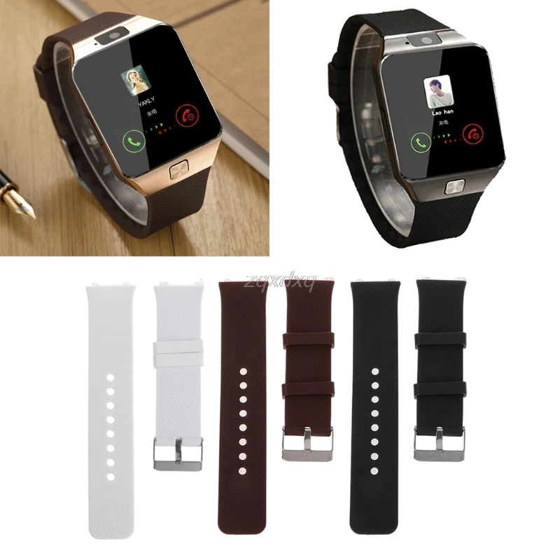 Silicone Wrist Band Strap Metal Buckle Bracelet Replacement For DZ09 Smart Watch Whosale&Dropship|Смарт-аксессуары| |