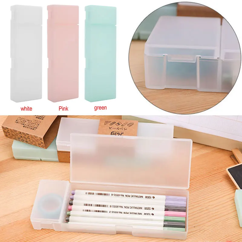 Матовые пластиковые карандаши для хранения коробка s Простой Прозрачный пенал tatiery офисные принадлежности