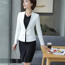 Формальные женские деловые костюмы, Офисная форма, дизайнерские женские платья, костюмы для девушек, белый блейзер и пиджак, наборы