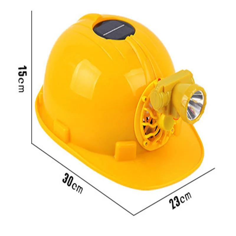 Yellow Solar Power Safety Helmet Outdoors Working Hard Hat Solar Panel Cooling Fan Construction Workplace Protective Cap