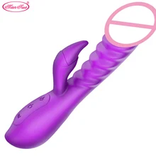 Sexo USB Heating Dildo Vibrator Silicone G Spot Massager Clitoris Stimulator 2Motor Adult Sex Toys for Women Erotic Sex Products