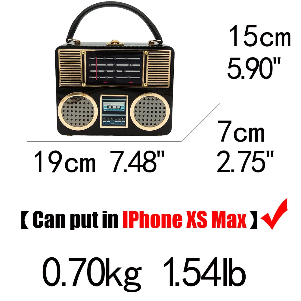 Бутик De FGG Винтаж Ретро Радио акриловая коробка клатч вечерние сумки женские сумки женская сумка через плечо