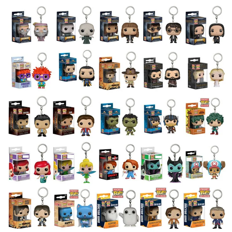 

FUNKO POP Hot keychain Harri Potter Game of Thrones Walking Dead ARIEL Action Figures Toys for children Christmas Gift with box