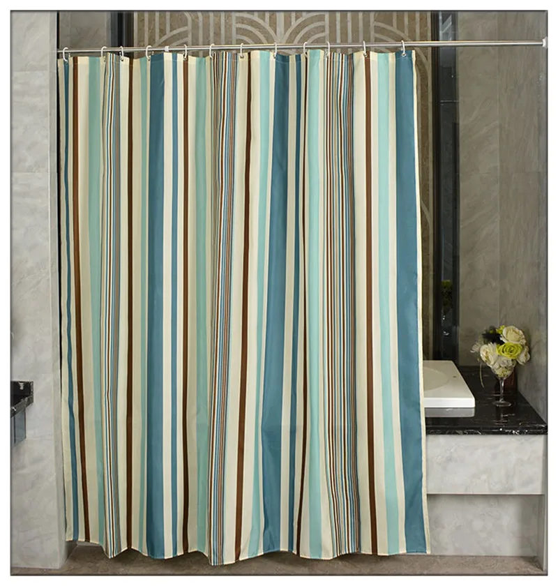 Buy New Striped Waterproof Shower Curtain Polyester