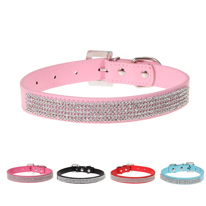 Buy 2016 Pet Collar Of Bling Rhinestone PU Leather