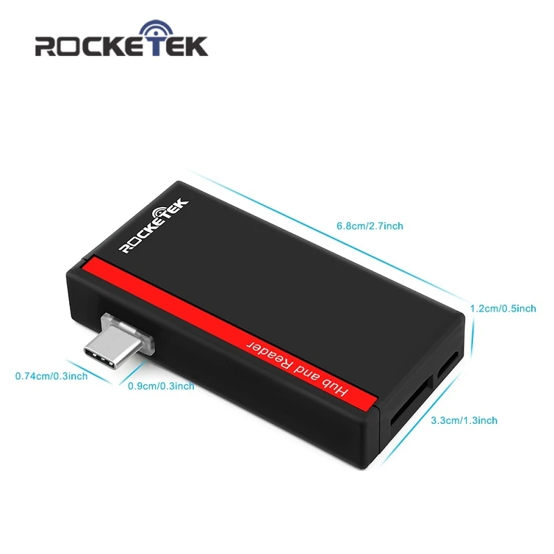 Rocketek type-c usb 3,0 2 порта концентратор otg Тип c устройство для чтения карт памяти Адаптер для SD/TF micro SD macbook/mac pro/mac air ПК компьютер