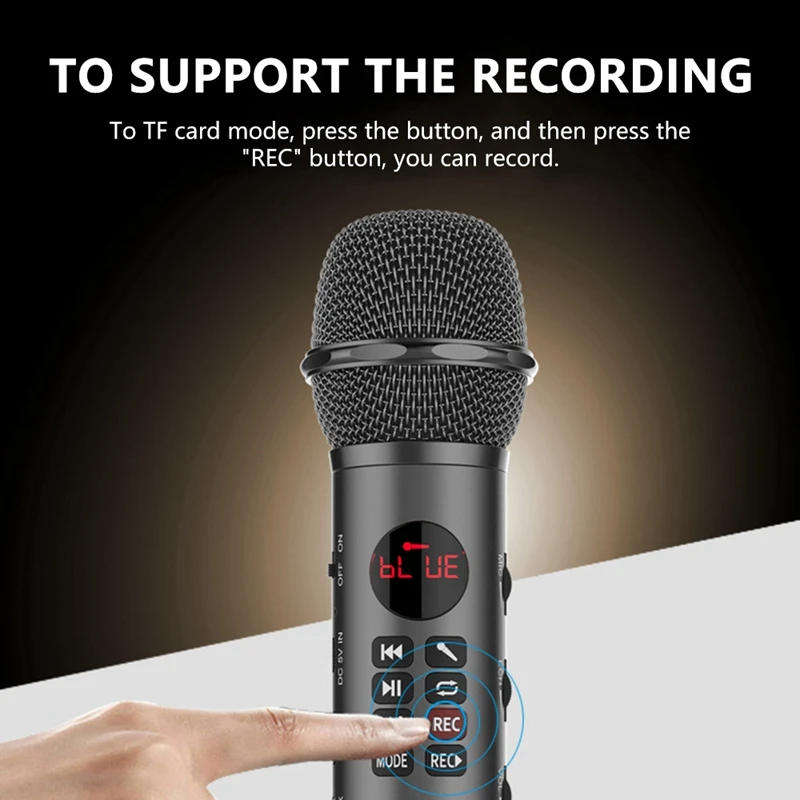 Профессиональный караоке микрофон беспроводной переносной динамик Bluetooth микрофон для телефона Iphone портативный конденсатор микрофон