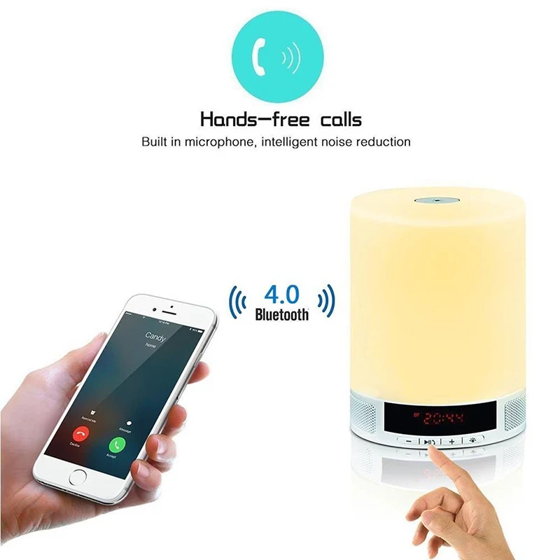 

Bluetooth 4.0 Portable Wireless Bluetooth Speaker Column Subwoofer Music Sound Box LED Time Snooze Alarm Clock for Laptop Phone