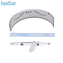 Красивые женские пластиковые трафареты для татуажа, Перманентный макияж, линейка для бровей и набор маркеров для кожи, 14 октября