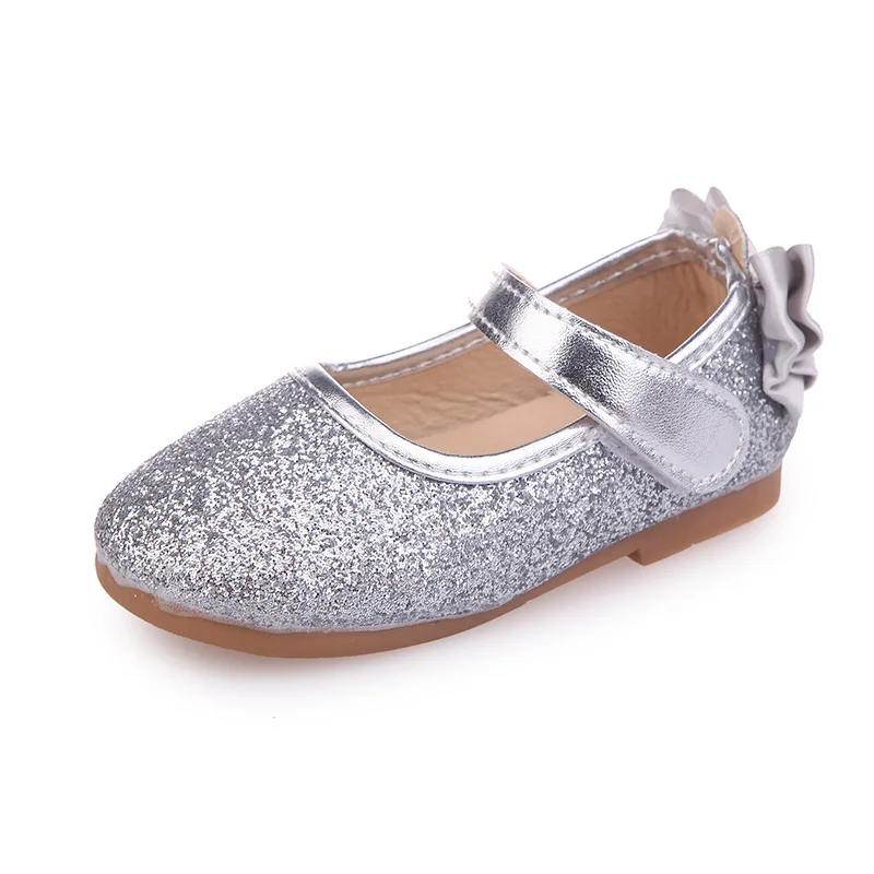Spring Autumn Little baby girl flat shoes Children's Bling Sequins shoes Girl Princess dancing shoes Kids soft-soled Shoes