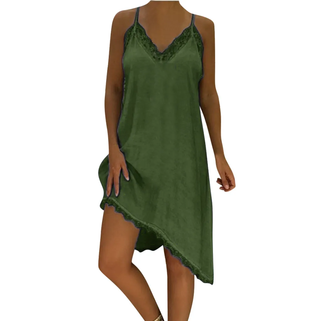 

Dress Women Yellow Green 4XL 5XL Plus Size Dress O Neck Casual Solid Lace Above Knee Loose Party Mini Dresses sukienki-30