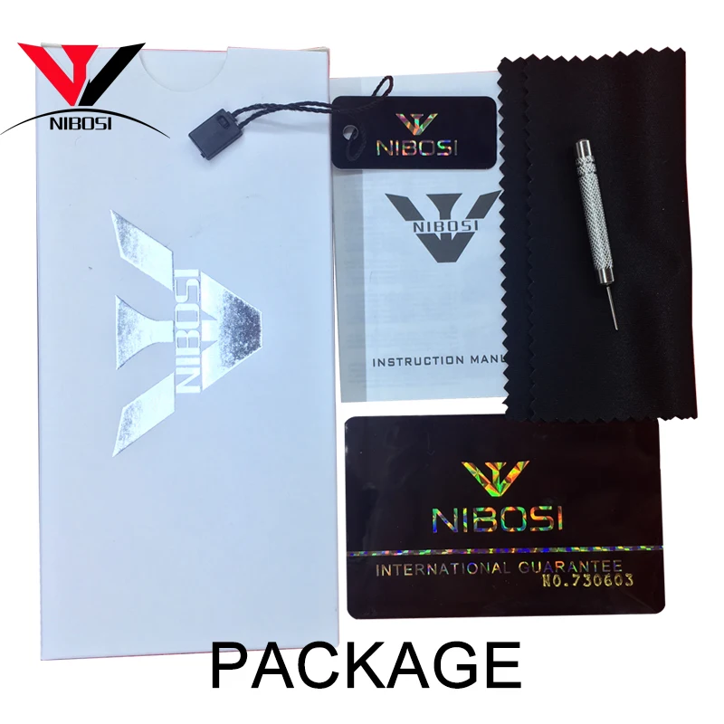 Relogio Masculino Esportivo NIBOSI мужские часы модные с кожаным ремешком и сеткой из