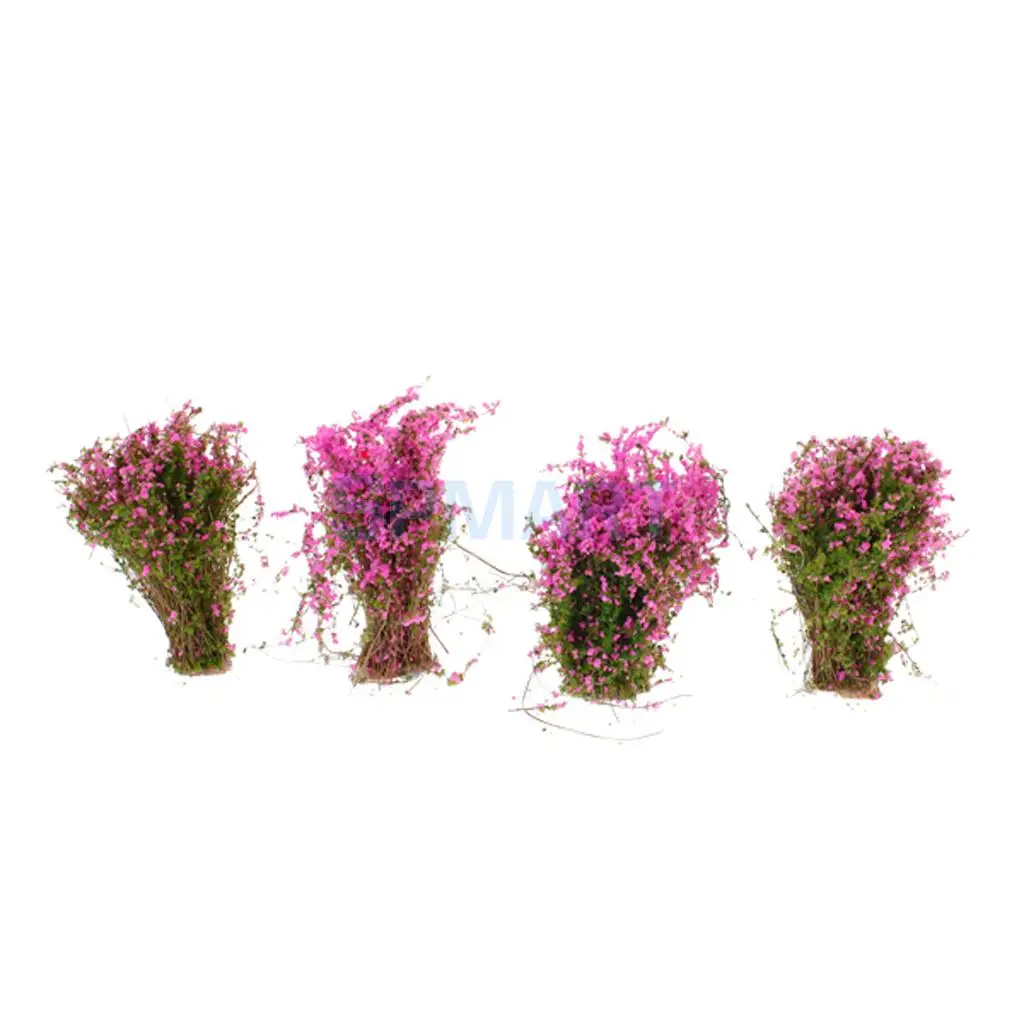 8Pcs Model Ground Cover Flower Model Miniature DIY Layout Scenery Landscape for RR Railway Street Building Park Garden