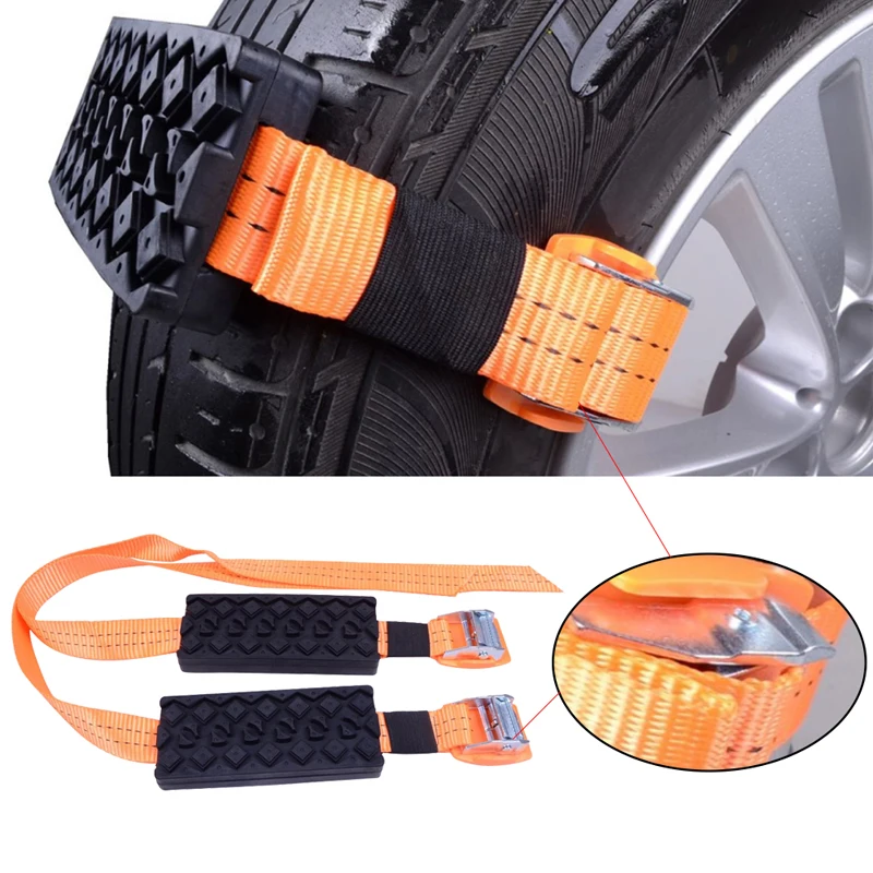 2PCS Snow Chains Universal Car Suit Tyre Winter Roadway Safety Tire