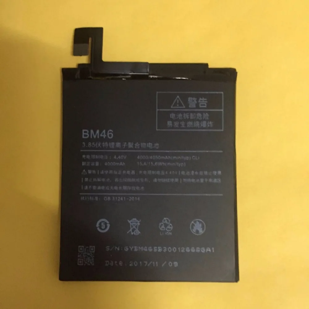 

New BM46 Battery Real 4000mAh For Xiaomi Redmi Note 3 Redmi Note3 Pro with sticker glue+free shipping