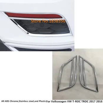 

Car Sticker ABS Chrome Cover Trim Back Tail Rear Fog Light Lamp Frame Parts For Volkswagen VW T-ROC TROC 2017 2018 2019 2020
