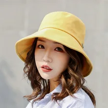 Лето Весна однотонные хлопковые Панамы для женщин Панама Солнцезащитная шляпы для рыбалки простые удобные шапки для рыбака